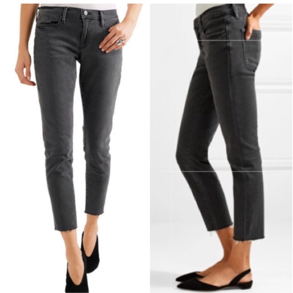FRAME Le Garcon raw hem cropped jeans 29
